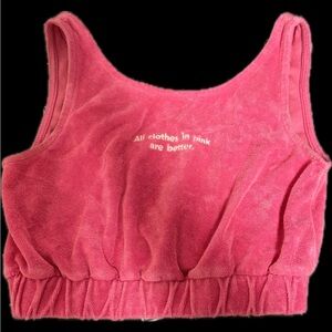 Pink Terry Cloth Crop Top